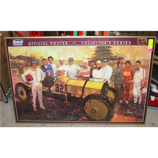 FRAMED INDY 500-OFFICIAL POSTER COLLECTOR SERIES