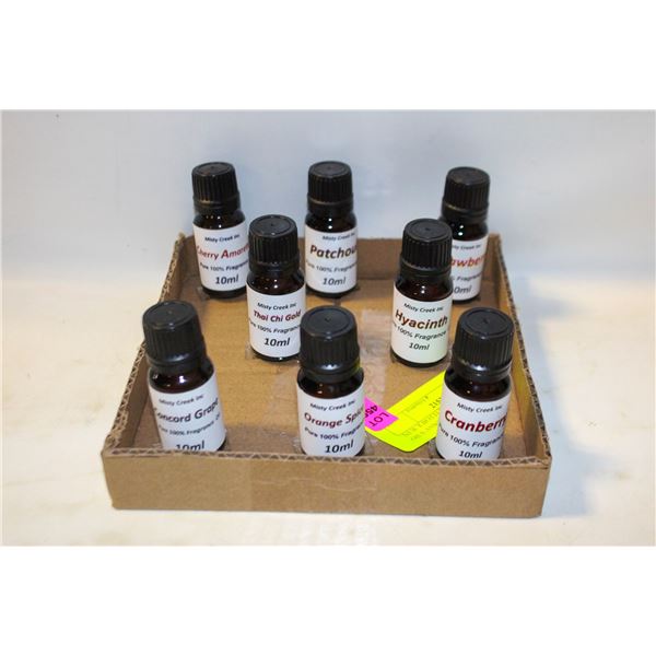 NEW 8 BOTTLES 10ML FRAGRANCE OILS ASSORTED SCENTS