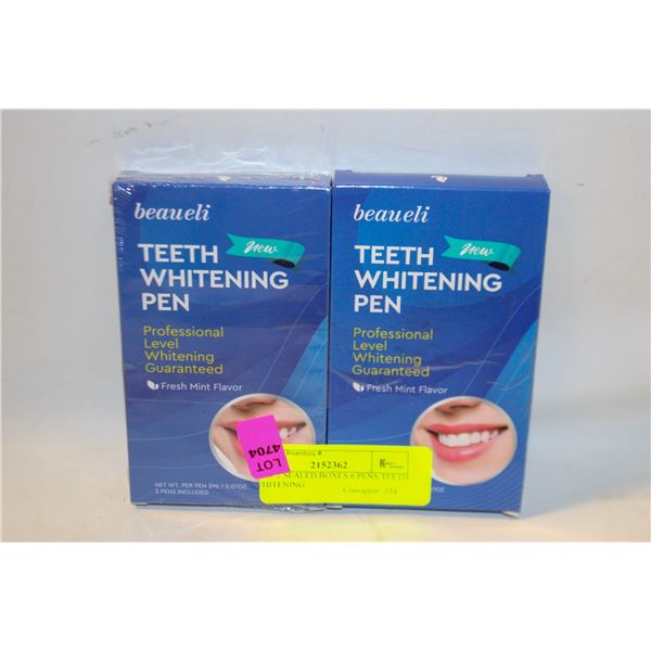 NEW 2 SEALED BOXES 6 PENS TEETH WHITENING