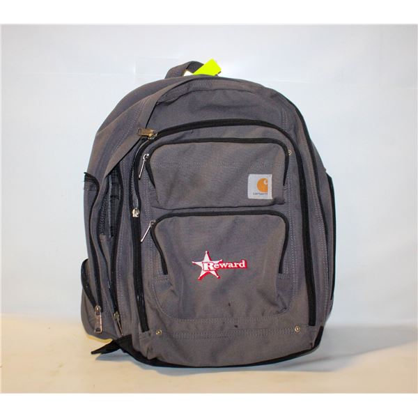 BLACK GREY CARHARTT CANVAS BACKPACK - ESTATE