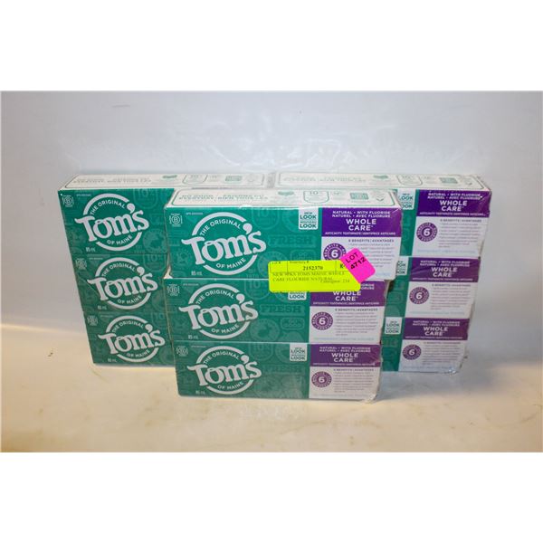 NEW 9PKS TOMS MAINE WHOLE CARE FLOURIDE NATURAL