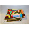 Image 1 : 6FT X 4FT VINTAGE AFGAN CROCHETED BLANKET-ESTATE