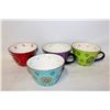 Image 1 : SET OF 4 LARGE STONEWARE COLORFUL MUGS