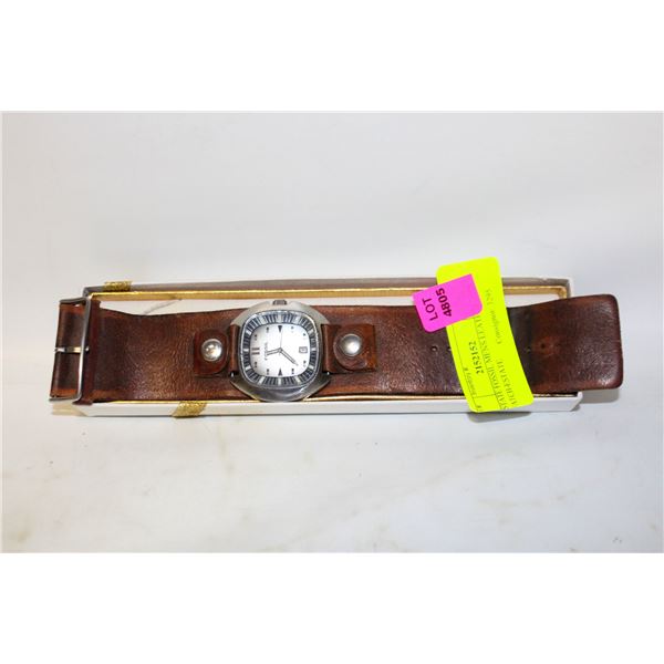 ESTATE FOSSIL MENS LEATHER BAN WATCH-ESTATE