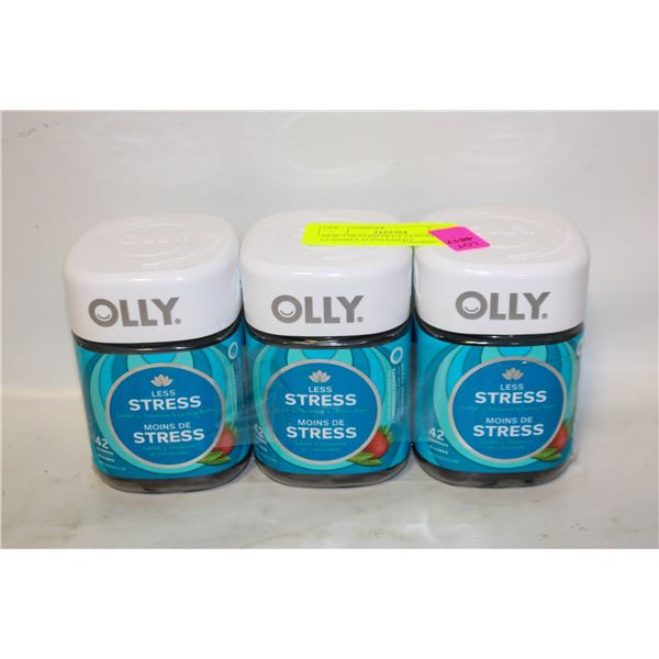 NEW 3 SEALED OLLY LESS STRESS GUMMIES SUPPLEMENT