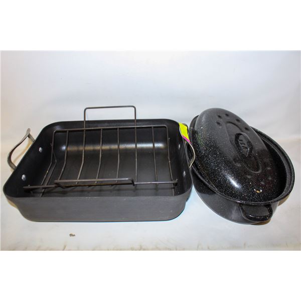 TURKEY ROASTING PAN PLUS REGULAR ROASTING PAN