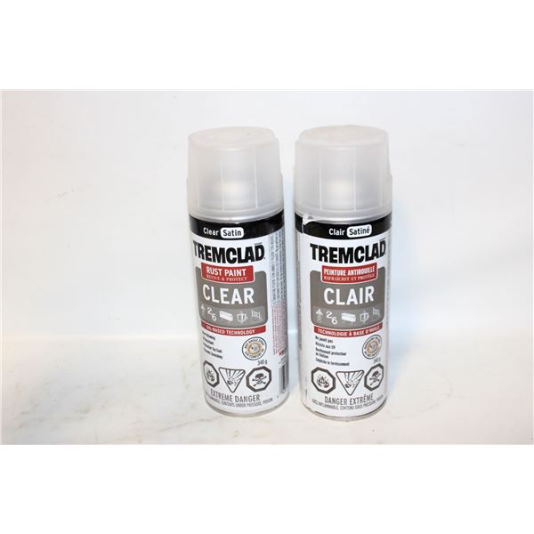 2PK TREMCLAD CLEAR SPRAY PAINT