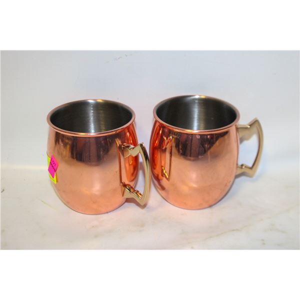PAIR OF COPPER MOSCOW MULE CUPS