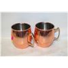 Image 1 : PAIR OF COPPER MOSCOW MULE CUPS