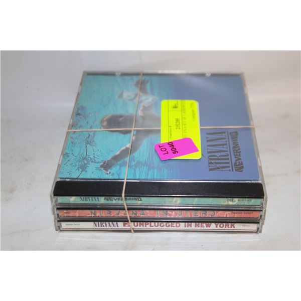 CD'S- NIRVANA- SET OF 3 ASSORTED