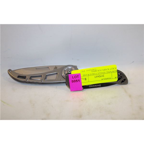 BROWNING SINGLE PARAFRAME POCKET KNIFE FOLDING