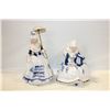 Image 1 : PAIR OF BLUE/WHITE PORCELAIN FIGURINES
