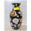 Image 1 : HAND PAINTED BLACK/FLORAL THEME VASE