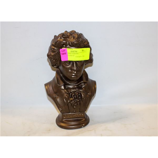 BRONZE TONE CERAMIC BEETHOVEN BUST