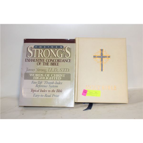 LARGE 1960'S HARDCOVER COLOR BIBLE WITH STRONGS