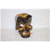 Image 1 : HAND CARVED WOODEN SKULL WITH MOVING JAW