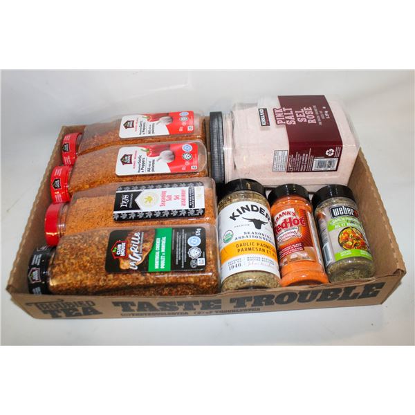 FLAT OF ASSORTED SPICES/NOT OPENED