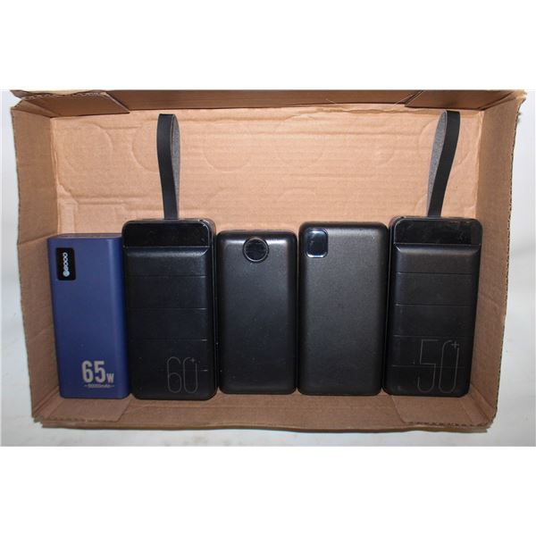 FLAT OF 5 POWER BANKS ALL CHARGED TESTED WORKING