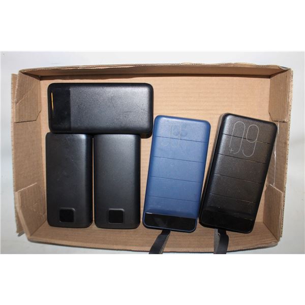 FLAT OF 5 POWER BANKS ALL CHARGED TESTED WORKING