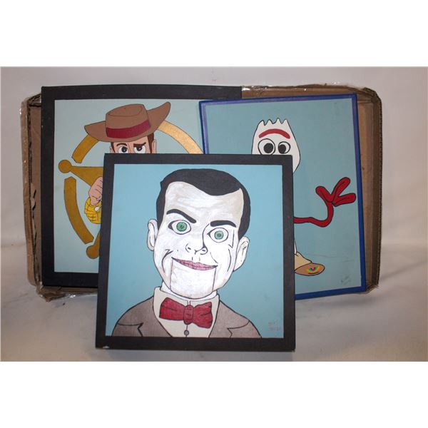 3 HAND PAINT DISNEY PICTURE WOODY, FORKY