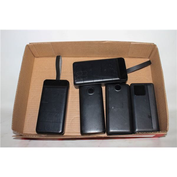 FLAT OF 5 POWER BANKS ALL CHARGED TESTED WORKING