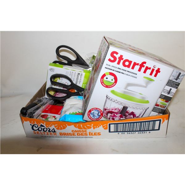 FLAT OF ASSORTED KITCHEN ITEMS