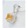 Image 2 : #73-NATURAL YELLOW CITRIN & ZIRCON PENDANT