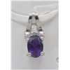 Image 1 : #83-NATURAL AMETHYST & CZ  PENDANT