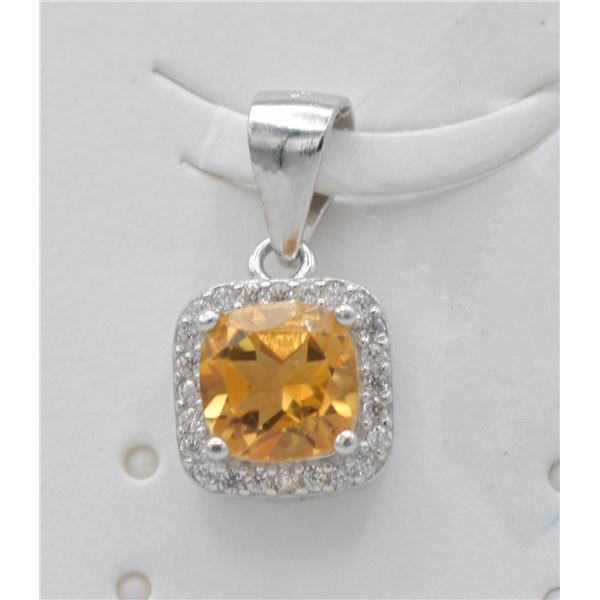 #104-NATURAL CITRIN & ZIRCON   PENDANT