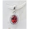 Image 1 : #127-NATURAL GARNET & CZ   PENDANT