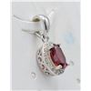 Image 2 : #127-NATURAL GARNET & CZ   PENDANT