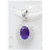 Image 1 : #80-NATURAL AMETHYST & CZ  PENDANT