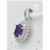 Image 2 : #80-NATURAL AMETHYST & CZ  PENDANT