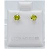 Image 1 : #35- NATURAL GREEN PERIDOT STUD EARRINGS