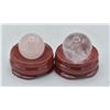 Image 1 : #230- NATURAL PINK ROSE QUARTZ & CLEAR ASPHEREBALL