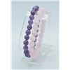 Image 1 : #156-NATURAL ROSE QZ & AMETHYST BEAD BRACELET