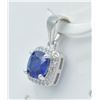 Image 2 : #63-NATURAL BLUE SAPPHIRE & ZIRCON PENDANT