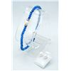 Image 1 : #215-NATURAL BLUE JADE BRACELET & PEARL EARRINGS