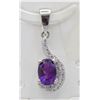 Image 2 : #87-NATURAL AMETHYST & CZ  PENDANT