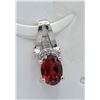 Image 1 : #116-NATURAL GARNET & CZ PENDANT