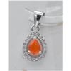 Image 1 : #134-NATURAL ORANG OPAL & ZIRCON PENDANT