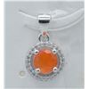 Image 1 : #136-NATURAL ORANG OPAL & ZIRCON PENDANT