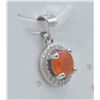 Image 2 : #136-NATURAL ORANG OPAL & ZIRCON PENDANT