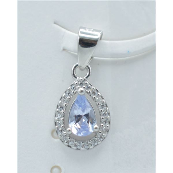 #143-NATURAL TANZANITE  & ZIRCON PENDANT