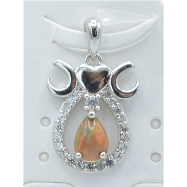 #146- NATURAL MULTI-COLOUR  OPAL & ZC PENDANT