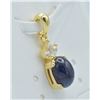 Image 2 : #109-NATURAL BLUE SAPPHIRE & ZIRCON PENDANT