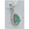 Image 2 : #124-NATURAL GREEN EMERALD & CZ PENDANT