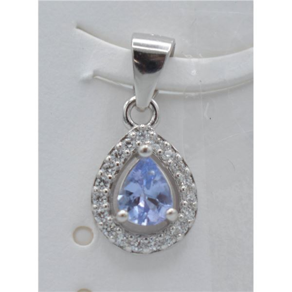 #145-NATURAL TANZANITE  & ZIRCON PENDANT