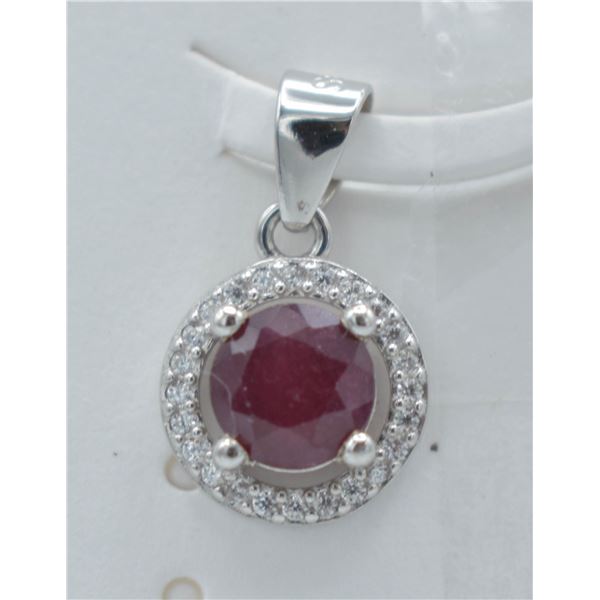 #125- NATURAL RED RUBY & ZC PENDANT