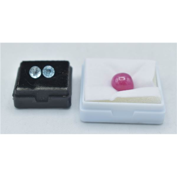 #86- NATURAL RUBY 12.19CT & TOPAZ  2.00CT